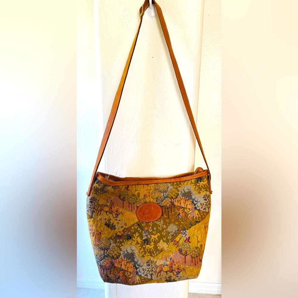 Vintage Rula Tapestry Fabric  Boho Shoulder Bucket Bag